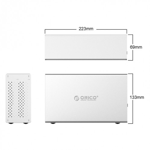 ORICO Honeycomb Series WS200C3 SATA 3,5 pouces USB 3.1 USB-C / Type-C Boîtier en alliage d'aluminium HDD / SSD, La capacité de support maximale: 20 To SO00351121-011