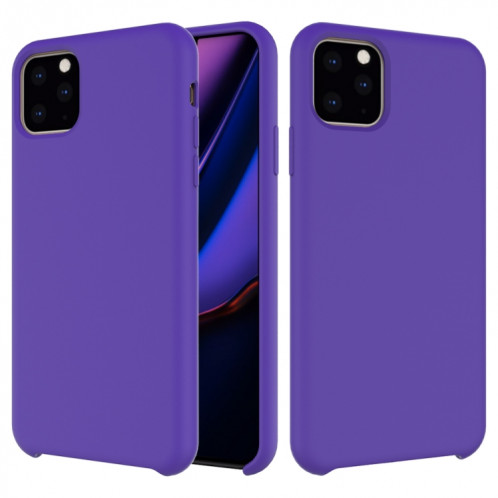 Coque antichoc en silicone liquide de couleur unie pour iPhone 11 Pro Max (Violet) SH303A1858-05