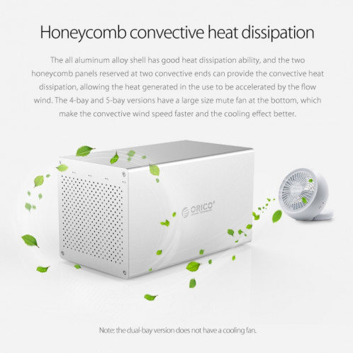 ORICO Honeycomb Series WS400C3 SATA 3,5 pouces USB-C / Type-C 4 baies boîtier en alliage HDD / SSD, la capacité de support maximale: 40 To SO0039473-010