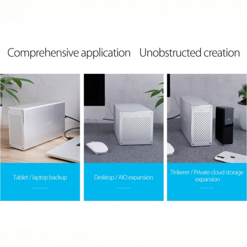 ORICO Honeycomb Series WS400RU3 SATA 3,5 pouces USB 3.0 4 baies boîtier en alliage d'aluminium HDD / SSD avec raid, la capacité de support maximale: 40 To SO0041246-011