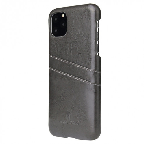 Fierre Shann Etui en cuir PU avec texture de cire et texture pour iPhone 11 Pro (noir) SF301A928-05