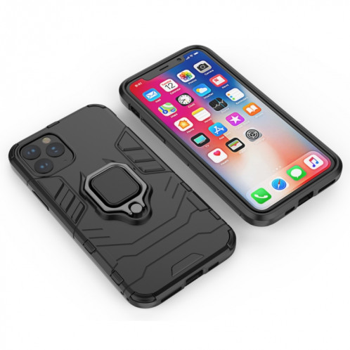 Panther PC + TPU Étui de protection antichoc avec support d'anneau magnétique pour iPhone 11 Pro (noir) SH001A1466-06