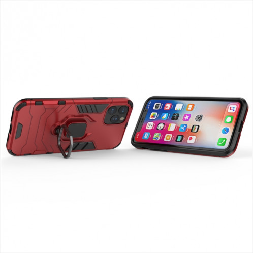 Panther PC + TPU Étui de protection antichoc avec support d'anneau magnétique pour iPhone 11 Pro (rouge) SH001B40-06