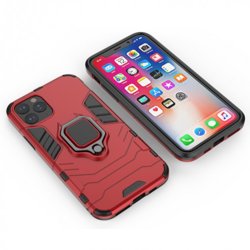 Panther PC + TPU Étui de protection antichoc avec support d'anneau magnétique pour iPhone 11 Pro (rouge) SH001B40-06