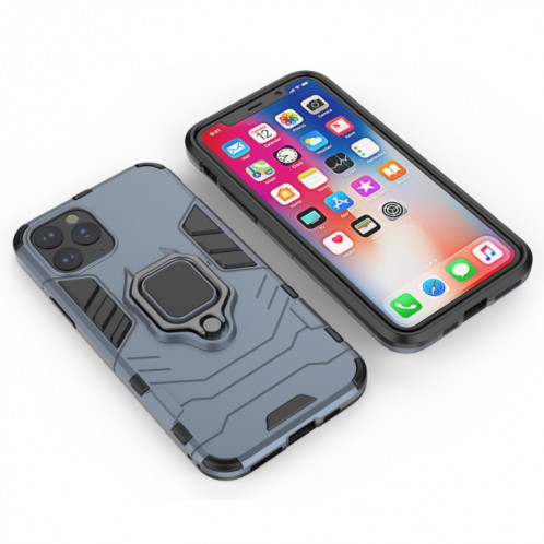 Panther PC + TPU Étui de protection antichoc avec support d'anneau magnétique pour iPhone 11 Pro (Gris) SH001C1896-06