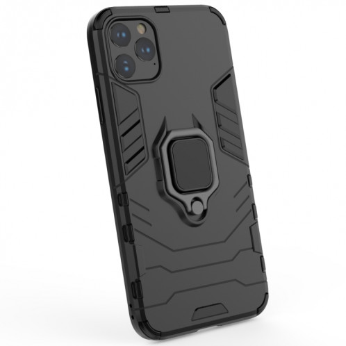 Panther PC + TPU Étui de protection antichoc avec support d'anneau magnétique pour iPhone 11 Pro Max (Noir) SH003A845-06