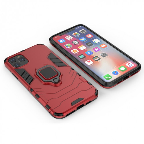 Panther PC + TPU Étui de protection antichoc avec support d'anneau magnétique pour iPhone 11 Pro Max (Rouge) SH003B1501-06