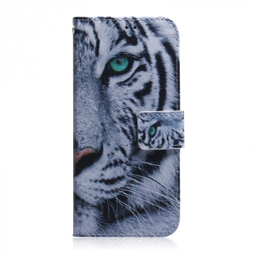 Étui en cuir à rabat horizontal avec dessin en couleur 3D, avec support, fente pour carte et portefeuille pour iPhone 11 Pro Max (Tiger) SH902C412-08