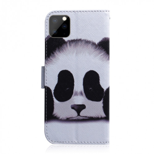 Étui en cuir à rabat horizontal avec dessin en couleur 3D, avec support et fente pour carte et portefeuille pour iPhone 11 Pro Max (Panda) SH902H1334-08