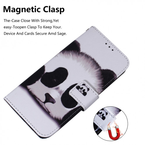 Étui en cuir à rabat horizontal avec dessin en couleur 3D, avec support et fente pour carte et portefeuille pour iPhone 11 Pro Max (Panda) SH902H1334-08