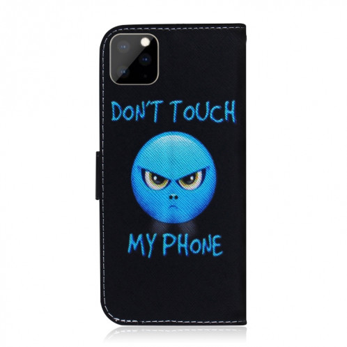 Étui en cuir à rabat horizontal avec dessin en couleur 3D, avec support et fente pour carte et portefeuille pour iPhone 11 Pro Max (colère) SH902I820-08
