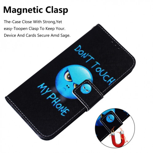 Étui en cuir à rabat horizontal avec dessin en couleur 3D, avec support et fente pour carte et portefeuille pour iPhone 11 Pro Max (colère) SH902I820-08