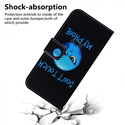 Étui en cuir à rabat horizontal avec dessin en couleur 3D, avec support et fente pour carte et portefeuille pour iPhone 11 Pro Max (colère) SH902I820-08