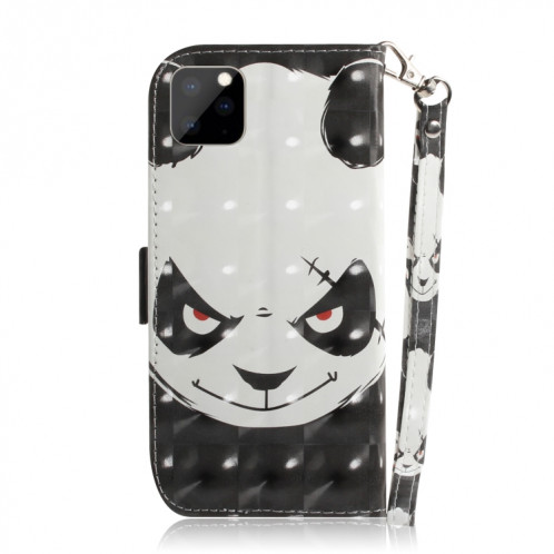 Étui en cuir à rabat horizontal avec dessin en couleur 3D, avec support, fente pour carte et portefeuille pour iPhone 11 Pro (Angry Bear) SH701A440-07