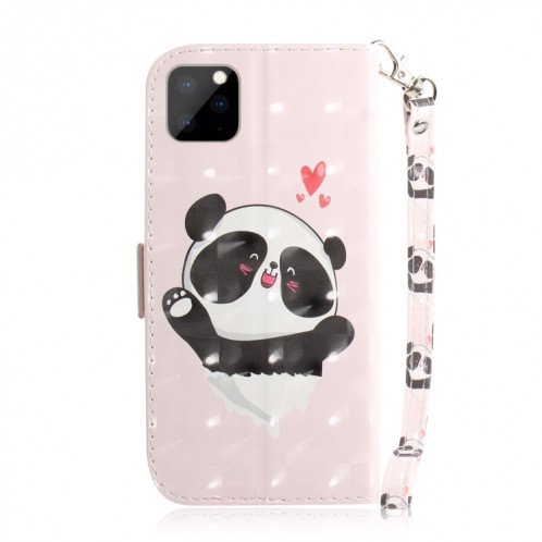 Étui en cuir à rabat horizontal avec dessin en couleur 3D, avec support et fente pour carte et portefeuille pour iPhone 11 Pro (Love Bear) SH701G693-07