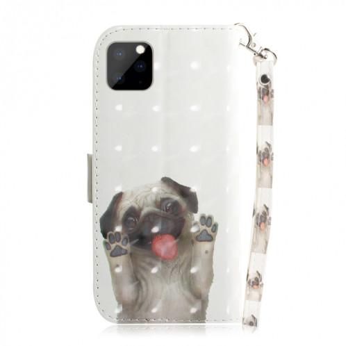Étui en cuir à rabat horizontal avec dessin en couleur 3D, avec support et fente pour carte et portefeuille pour iPhone 11 Pro (Carlin) SH701L1461-07