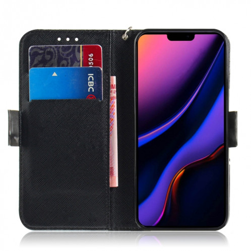 Étui en cuir à rabat horizontal avec dessin en couleur 3D, avec support et fente pour carte et portefeuille pour iPhone 11 Pro Max (Zoo) SH702D444-07