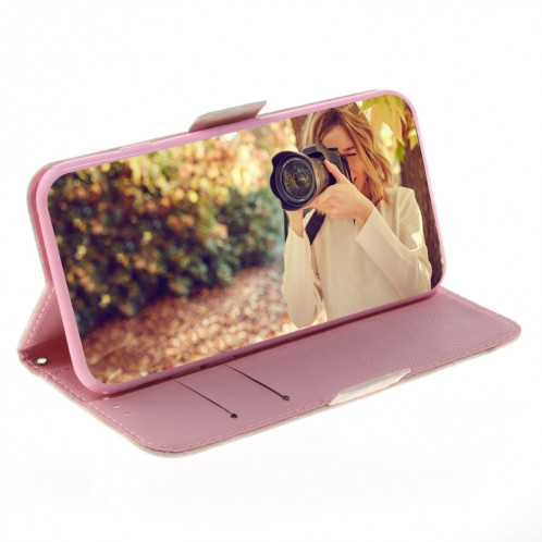 Étui en cuir à rabat horizontal avec dessin en couleur 3D, avec support et fente pour carte et portefeuille pour iPhone 11 Pro Max (Love Bear) SH702G453-07