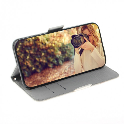 Étui en cuir à rabat horizontal avec dessin en couleur 3D, avec support et fente pour carte et portefeuille pour iPhone 11 Pro Max (Chat mignon) SH702J1591-07