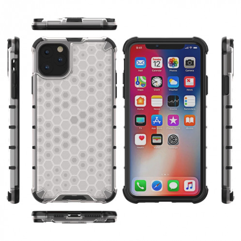 Coque antichoc Honeycomb PC + TPU pour iPhone 11 Pro Max (Transparent) SH703A421-05