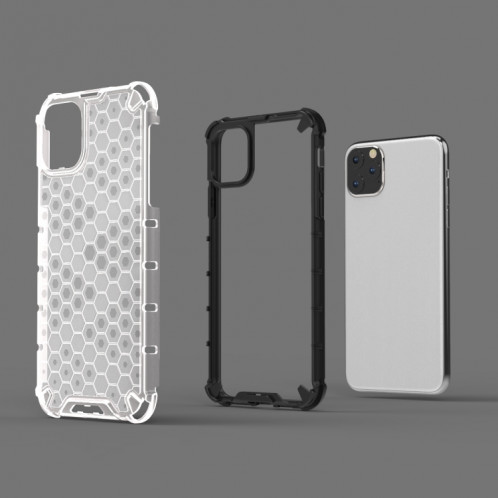 Coque antichoc Honeycomb PC + TPU pour iPhone 11 Pro Max (Noir) SH703B579-05