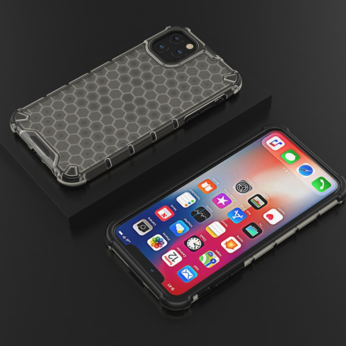 Coque antichoc Honeycomb PC + TPU pour iPhone 11 Pro Max (Noir) SH703B579-05