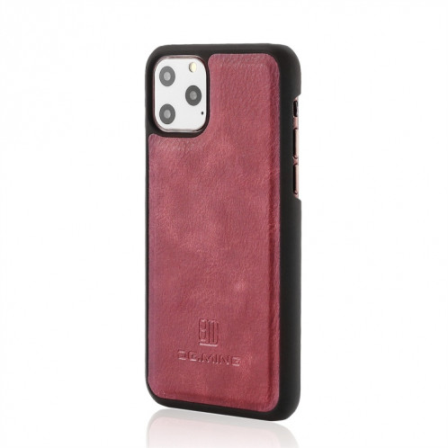 DG.MING Étui en cuir magnétique détachable avec texture et rabat en guirlande avec support et emplacements pour cartes et porte-monnaie pour iPhone 11 Pro Max (Rouge) SD802A1488-07