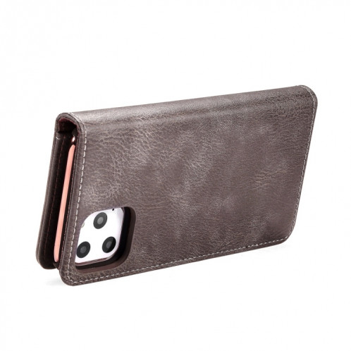 Etui en cuir DG.MING Crazy Horse Texture Flip détachable magnétique avec support et fentes pour cartes et portefeuille pour iPhone 11 Pro Max (Gris) SD802B1852-07