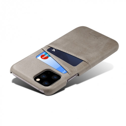 Suteni Étui protecteur avec texture de mollet et emplacements de carte pour iPhone 11 Pro (Gris) SH401B1204-05