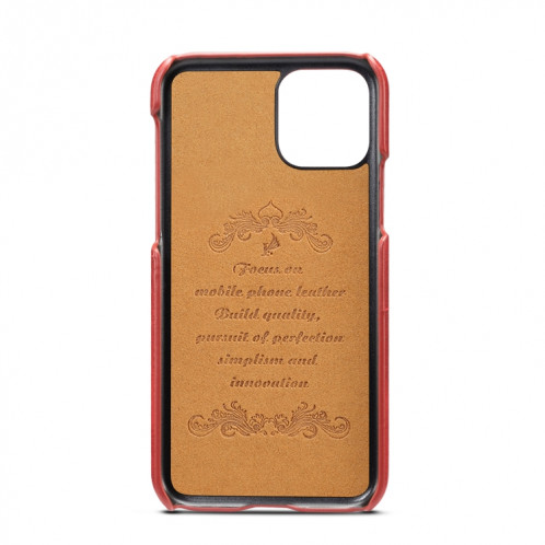Suteni Étui de protection arrière avec texture pour mollet et fentes pour cartes pour iPhone 11 Pro (rouge) SH401D1748-05