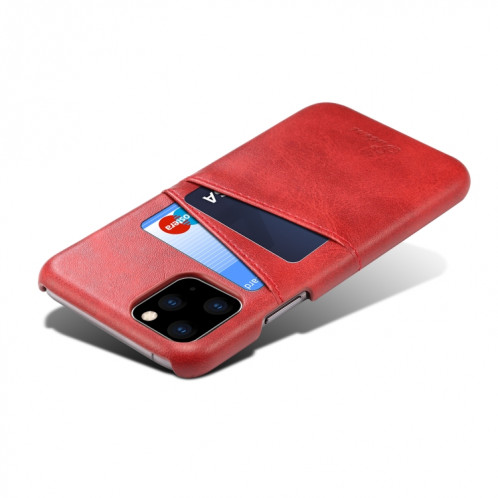 Suteni Étui de protection arrière avec texture pour mollet et fentes pour cartes pour iPhone 11 Pro (rouge) SH401D1748-05