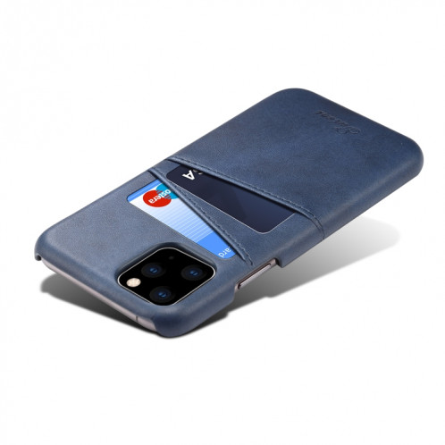 Suteni Étui de protection arrière avec texture pour mollet et fentes pour cartes pour iPhone 11 Pro (bleu) SH401E1123-05
