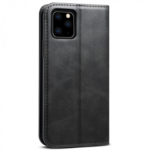 Etui à rabat horizontal en cuir texturé avec texture de mollet Suteni avec porte-cartes et porte-cartes pour iPhone 11 Pro Max (Noir) SH003A264-08