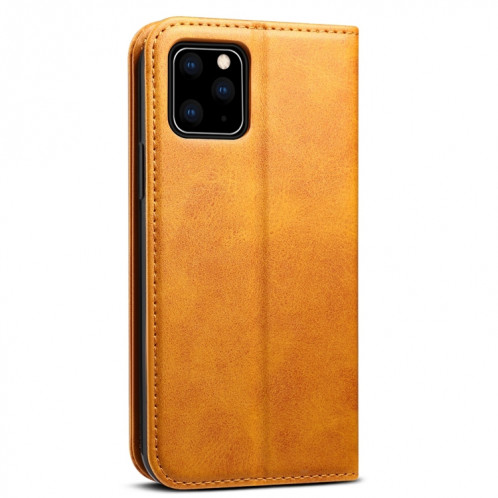 Etui à rabat horizontal en cuir texturé Suteni avec support, fentes pour cartes et portefeuille pour iPhone 11 Pro Max (Kaki) SH003B635-08