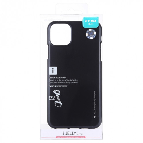 MERCURY GOOSPERY Coque TPU antichoc et anti-rayures i-JELLY pour iPhone 11 Pro Max (Noir) SG802A1010-04