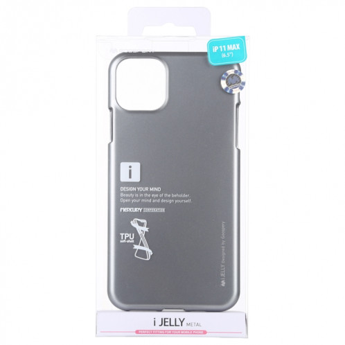 MERCURY GOOSPERY Coque TPU antichoc et anti-rayures i-JELLY pour iPhone 11 Pro Max (Gris) SG802I1845-04