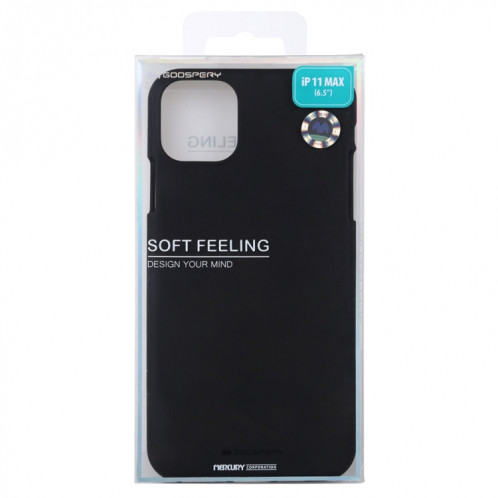 MERCURY GOOSPERY SOFE FEELING Housse TPU antichoc et anti-rayures pour iPhone 11 Pro Max (Noir) SG503D370-04