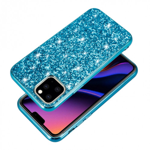 Étui de protection TPU antichoc en poudre scintillant pour iPhone 11 Pro Max (bleu) SH003D192-06