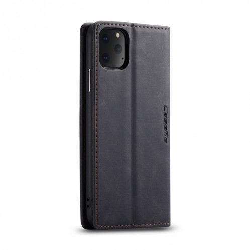 CaseMe-013 Etui à rabat horizontal multifonctionnel en cuir avec fente pour carte, support et portefeuille pour iPhone 11 Pro Max (Noir) SC303A723-06