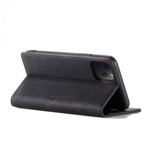 CaseMe-013 Etui à rabat horizontal multifonctionnel en cuir avec fente pour carte, support et portefeuille pour iPhone 11 Pro Max (Noir) SC303A723-06