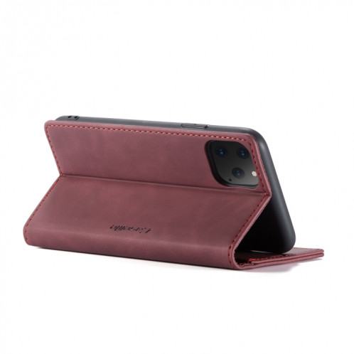 CaseMe-013 Etui à rabat horizontal multifonctionnel en cuir avec fente pour carte & support & portefeuille pour iPhone 11 Pro Max (Vin) SC303D612-06