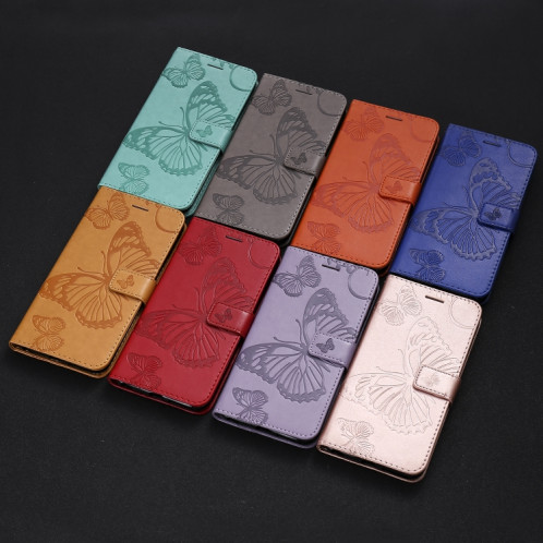 Pressé Impression Etui en cuir PU avec motif de papillon et rabat horizontal avec porte-cartes et portefeuille & lanière pour iPhone 11 Pro (or rose) SH501H563-09