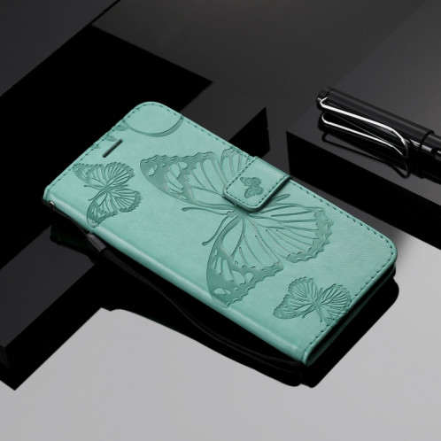 Pressé Impression papillon Motif Flip horizontale Housse en cuir PU avec titulaire et fentes pour cartes et portefeuille et lanière pour iPhone 11 Pro Max (Vert) SH503A48-09