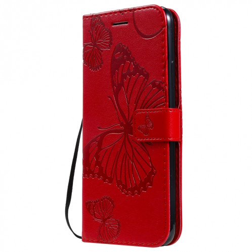 Pressé Impression papillon Motif Flip horizontale Housse en cuir PU avec titulaire et fentes pour cartes et portefeuille et lanière pour iPhone 11 Pro Max (Rouge) SH503D278-09