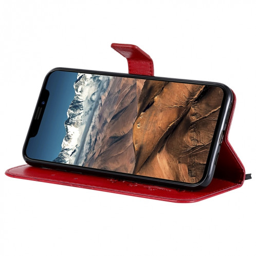 Pressé Impression papillon Motif Flip horizontale Housse en cuir PU avec titulaire et fentes pour cartes et portefeuille et lanière pour iPhone 11 Pro Max (Rouge) SH503D278-09