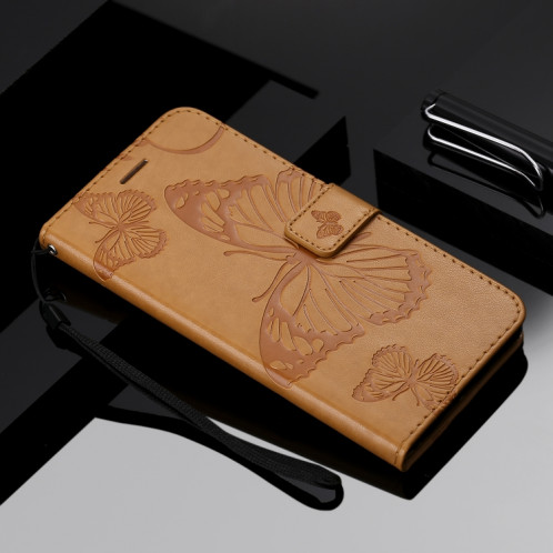 Pressé Impression papillon Motif Flip horizontal Etui en cuir PU avec titulaire et fentes pour cartes et portefeuille et lanière pour iPhone 11 Pro Max (Jaune) SH503F591-09