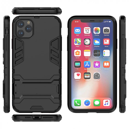 Coque antichoc PC + TPU avec support pour 11 Pro Max (Noir) SH005A646-05