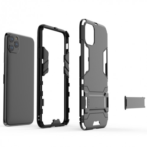 Coque antichoc PC + TPU avec support pour 11 Pro Max (Noir) SH005A646-05