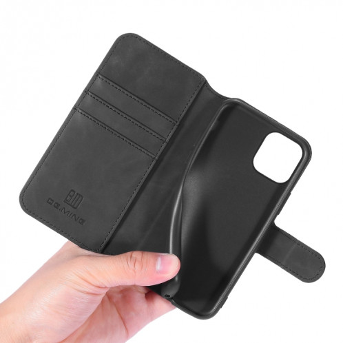 Etui à rabat horizontal côté huile DG.MING avec support, fentes pour cartes et portefeuille pour iPhone 11 Pro Max (Noir) SD903A1999-07