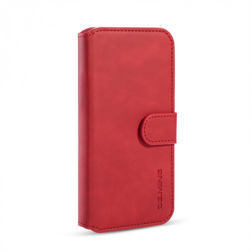 Étui à rabat horizontal côté huile DG.MING rétro avec support, logements pour cartes et portefeuille pour iPhone 11 Pro Max (rouge) SD903D1810-07